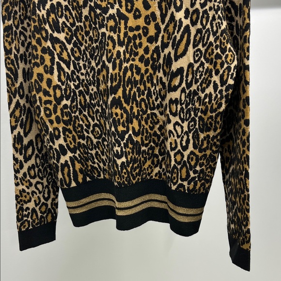 NWT Seventy Animal Print Sweater with Black Trim - Picture 7 of 7